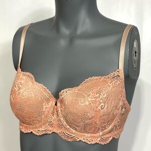 THIRDLOVE Dust Rose Bra Size 32D Memory Foam Lace Balconette Underwire